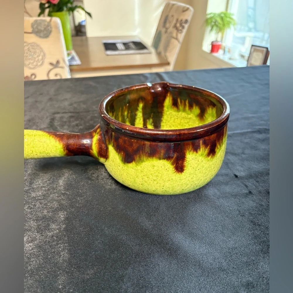 1950s Vallauris Style French Vintage Glazed Ceramic Stone ware Gratin Pot - Picture 4 of 8